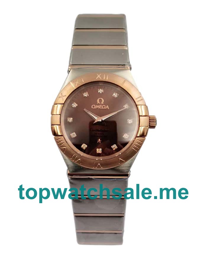 UK 27MM Steel And Rose Gold Replica Omega Constellation 131.20.28.60.63.001 Watches