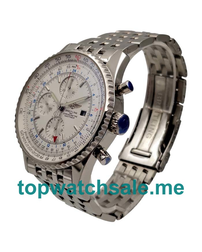 UK Swiss Made Breitling Navitimer World A24322 Replica Watches With White Dials For Men