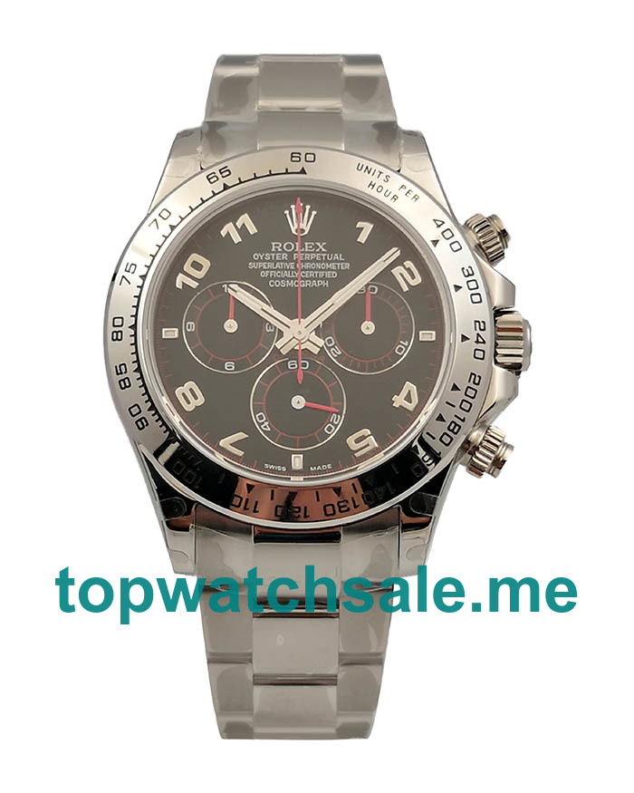 UK Best Quality Rolex Daytona 116509 Replica Watches With Black Dials For Sale