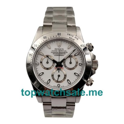 UK Swiss Made Rolex Daytona 116520 Fake Watches With White Dials For Sale