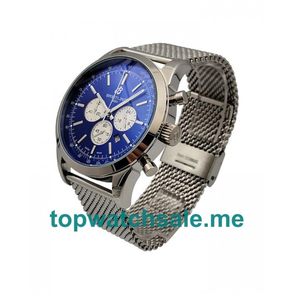 UK 45MM Blue Dials Breitling Transocean AB015212 Replica Watches