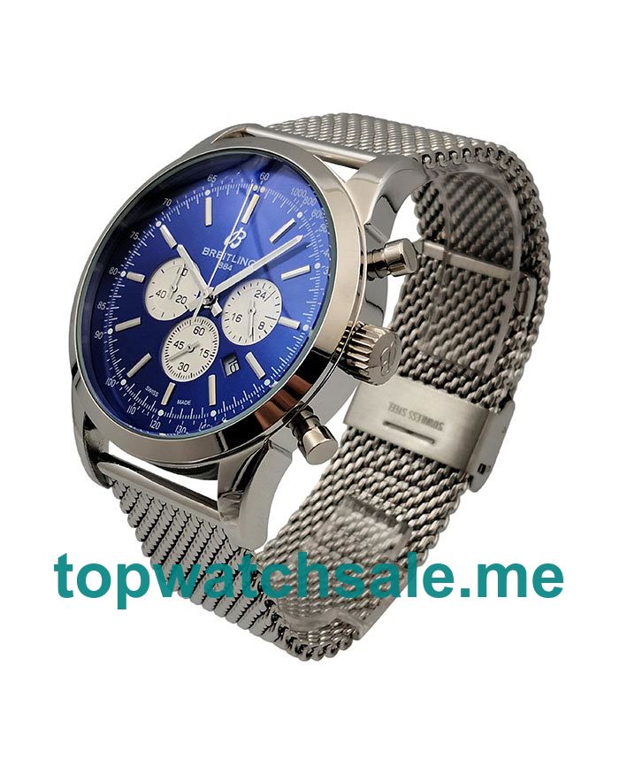 UK 45MM Blue Dials Breitling Transocean AB015212 Replica Watches