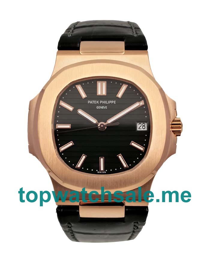 UK Best Replica Patek Philippe Nautilus 5711R Watches With Black Dials For Men