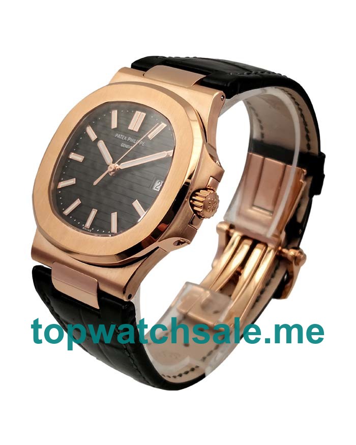 UK Best Replica Patek Philippe Nautilus 5711R Watches With Black Dials For Men