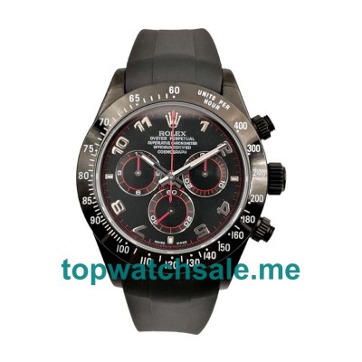 UK Swiss Movement Rolex Daytona 116509 Fake Watches With Black Dials For Men