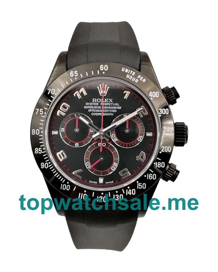 UK Swiss Movement Rolex Daytona 116509 Fake Watches With Black Dials For Men