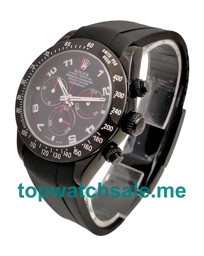 UK Swiss Movement Rolex Daytona 116509 Fake Watches With Black Dials For Men
