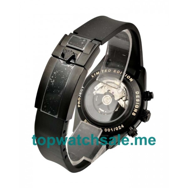 UK Swiss Movement Rolex Daytona 116509 Fake Watches With Black Dials For Men