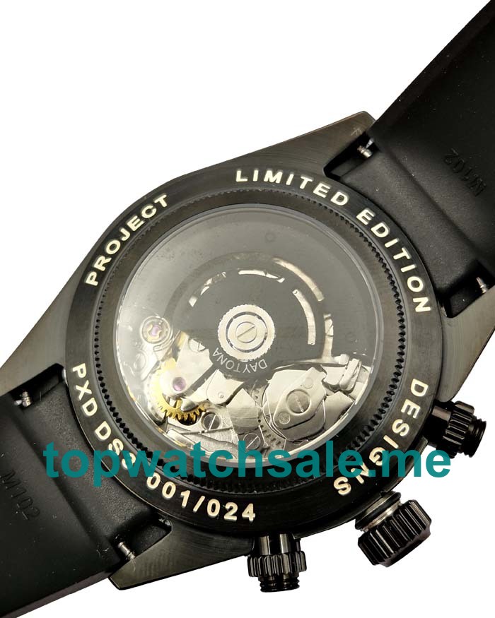 UK Swiss Movement Rolex Daytona 116509 Fake Watches With Black Dials For Men