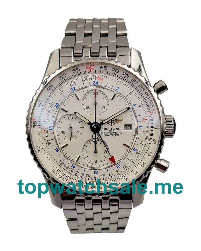 UK Best Quality Breitling Navitimer A24322 Replica Watches With White Dials For Men