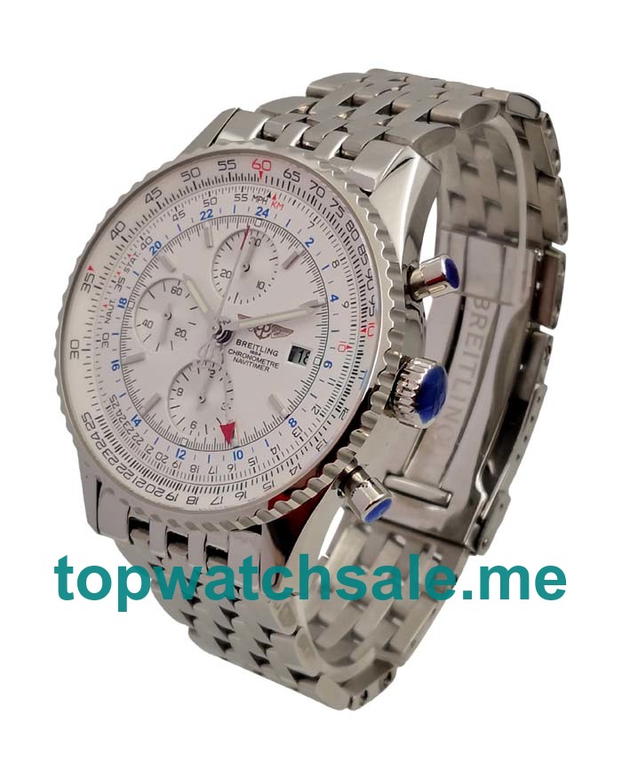 UK Best Quality Breitling Navitimer A24322 Replica Watches With White Dials For Men
