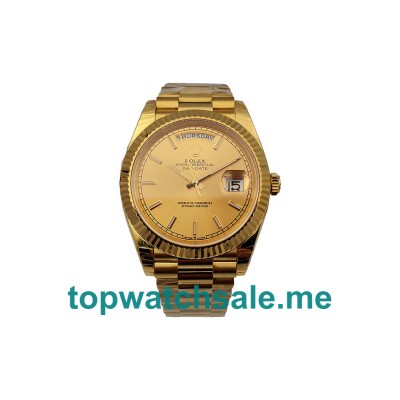 UK Best Quality Rolex Day-Date 228238 Fake Watches With Champagne Dials For Sale