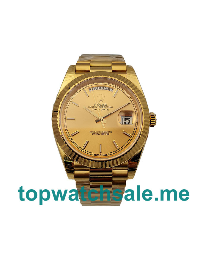 UK Best Quality Rolex Day-Date 228238 Fake Watches With Champagne Dials For Sale