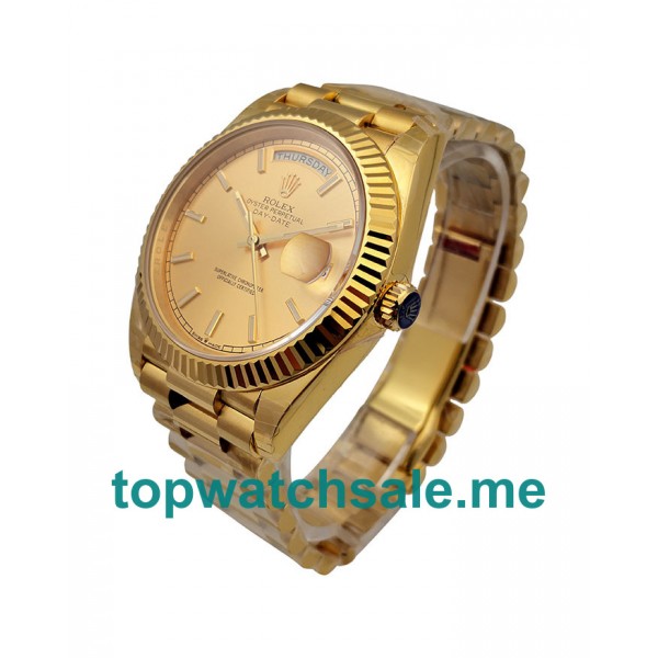 UK Best Quality Rolex Day-Date 228238 Fake Watches With Champagne Dials For Sale