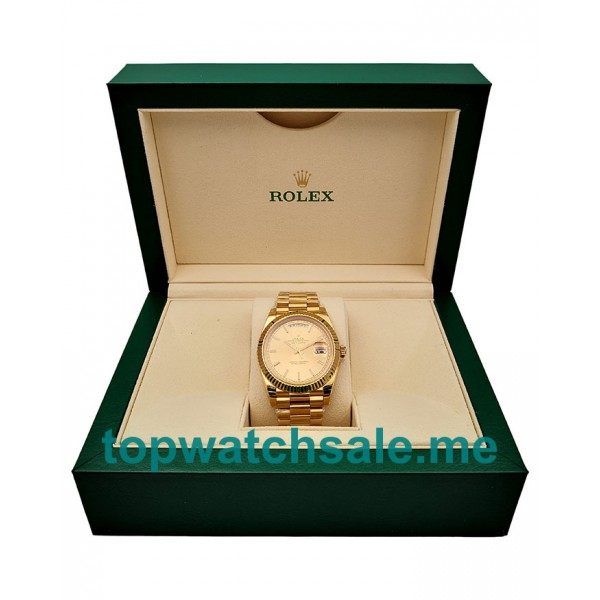 UK Best Quality Rolex Day-Date 228238 Fake Watches With Champagne Dials For Sale