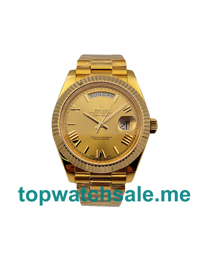 UK Best 1:1 Rolex Day-Date 228238 Fake Watches With Champagne Dials For Men