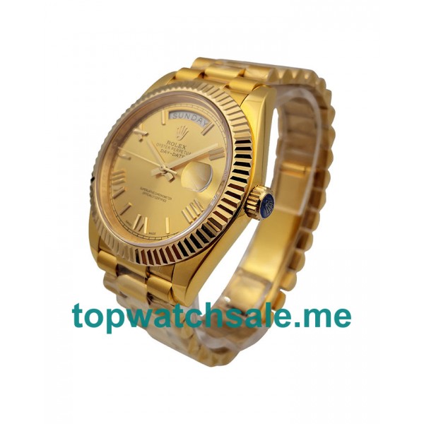UK Best 1:1 Rolex Day-Date 228238 Fake Watches With Champagne Dials For Men