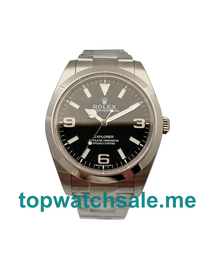 UK 39 MM Best Quality Rolex Explorer 214270 Replica Watches With Black Dials For Sale