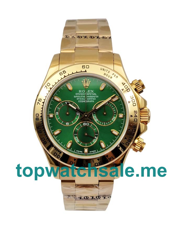 UK 40 MM Green Dials Rolex Daytona 116508 Replica Watches For Sale