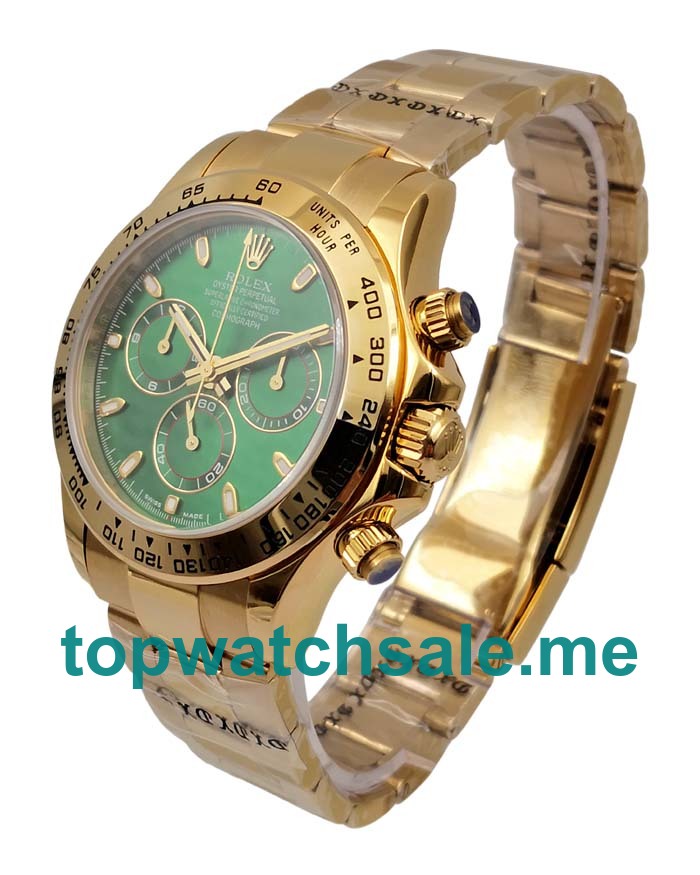 UK 40 MM Green Dials Rolex Daytona 116508 Replica Watches For Sale