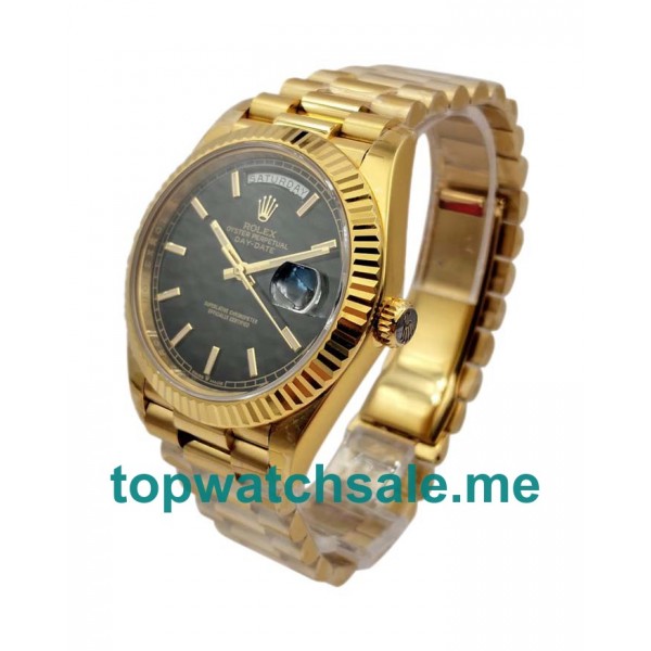UK Swiss Made Rolex Day-Date 228238 Fake Watches With Black Dials For Men