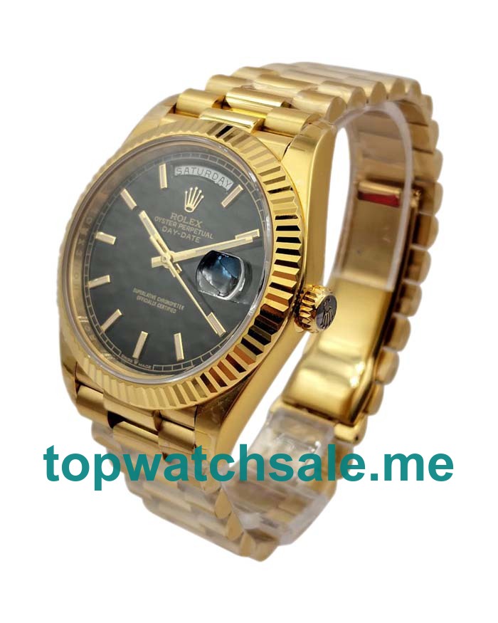 UK Swiss Made Rolex Day-Date 228238 Fake Watches With Black Dials For Men