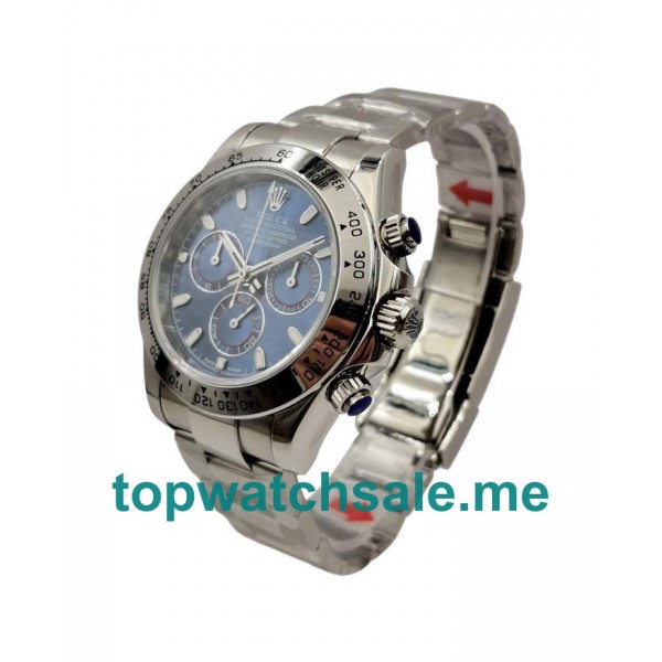 UK 40 MM AAA Quality Rolex Daytona 116509 Replica Watches With Blue Dials For Men