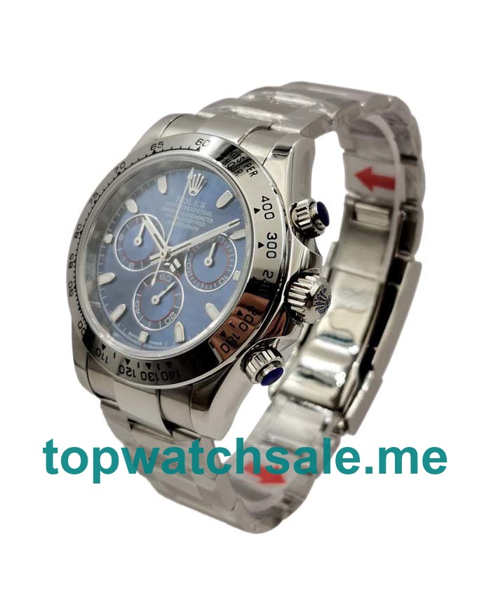 UK 40 MM AAA Quality Rolex Daytona 116509 Replica Watches With Blue Dials For Men