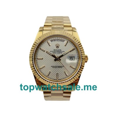UK Swiss Made 40 MM Rolex Day-Date 228238 Replica Watches With Silver Dials For Men