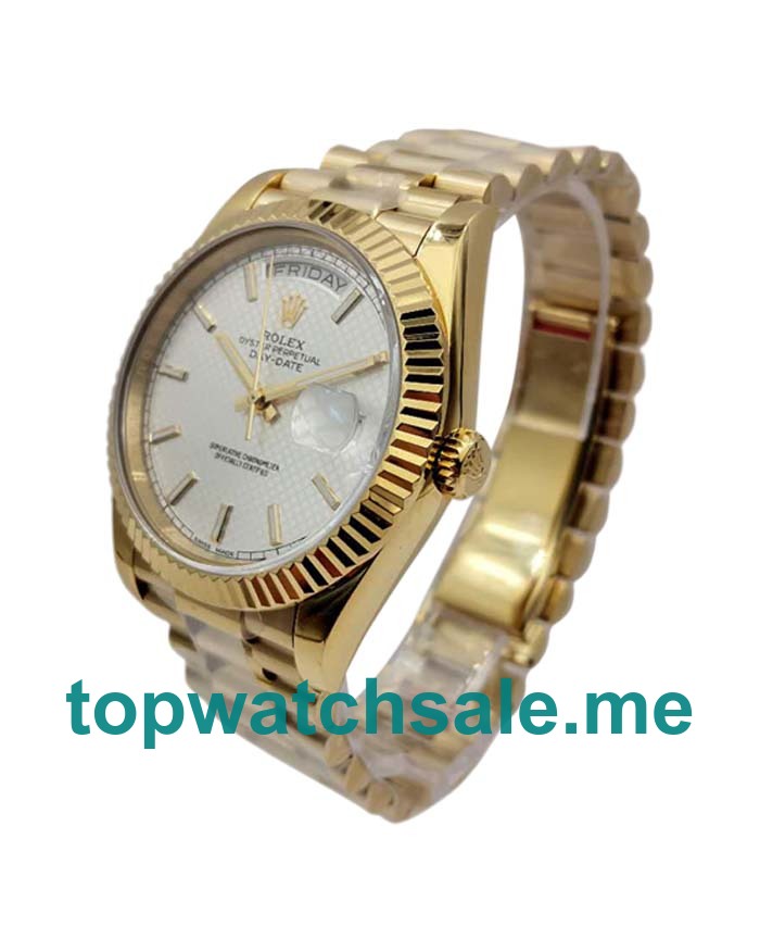 UK Swiss Made 40 MM Rolex Day-Date 228238 Replica Watches With Silver Dials For Men