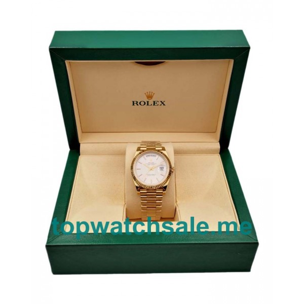 UK Swiss Made 40 MM Rolex Day-Date 228238 Replica Watches With Silver Dials For Men