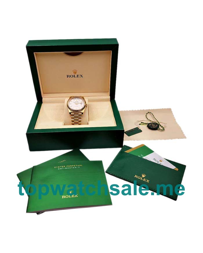 UK Swiss Made 40 MM Rolex Day-Date 228238 Replica Watches With Silver Dials For Men