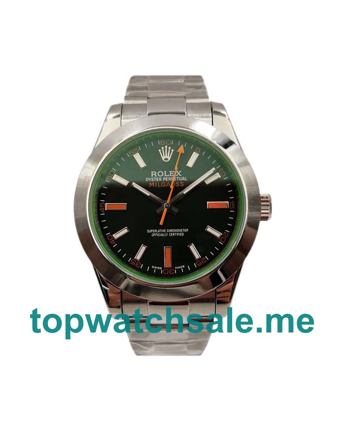UK Best Quality Rolex Milgauss 116400 GV Replica Watches With Black Dials For Sale