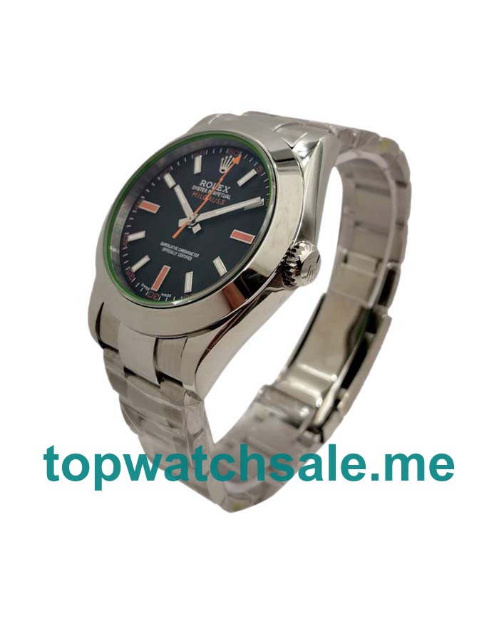 UK Best Quality Rolex Milgauss 116400 GV Replica Watches With Black Dials For Sale