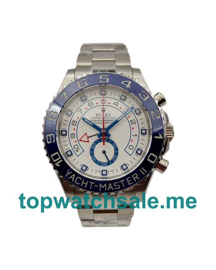 UK Swiss Made 44 MM Rolex Yacht-Master II 116680 Fake Watches With White Dials Online