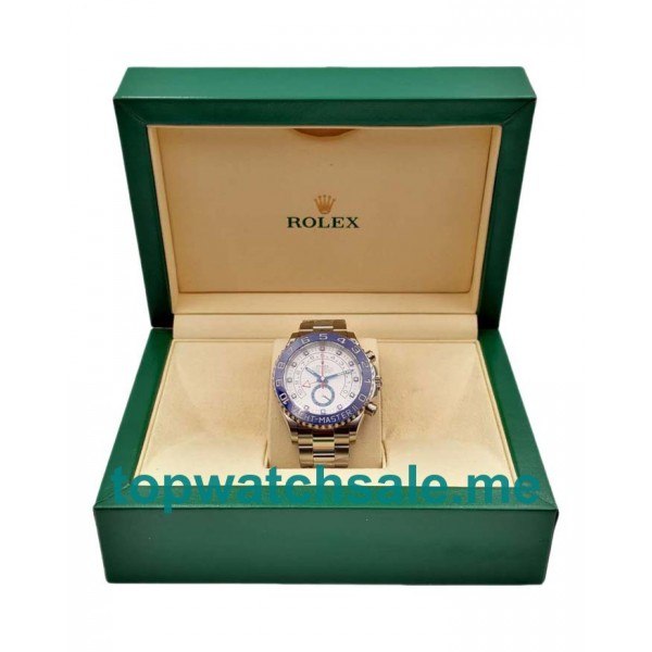UK Swiss Made 44 MM Rolex Yacht-Master II 116680 Fake Watches With White Dials Online