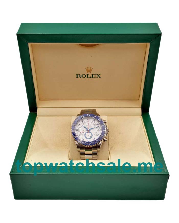 UK Swiss Made 44 MM Rolex Yacht-Master II 116680 Fake Watches With White Dials Online