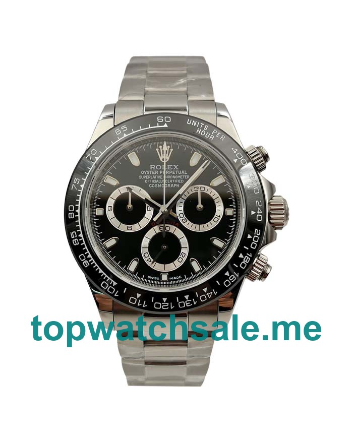UK Best 1:1 Fake Rolex Daytona 116500 Watches With Black Dials For Men