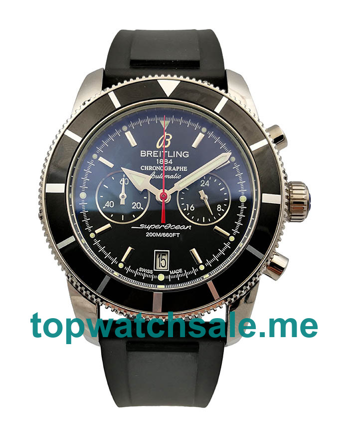 UK 46.5MM Black Dials Breitling Superocean Heritage A23370 Replica Watches