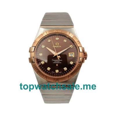 UK 38MM Steel And Rose Gold Omega Constellation 123.20.35.20.63.001 Replica Watches