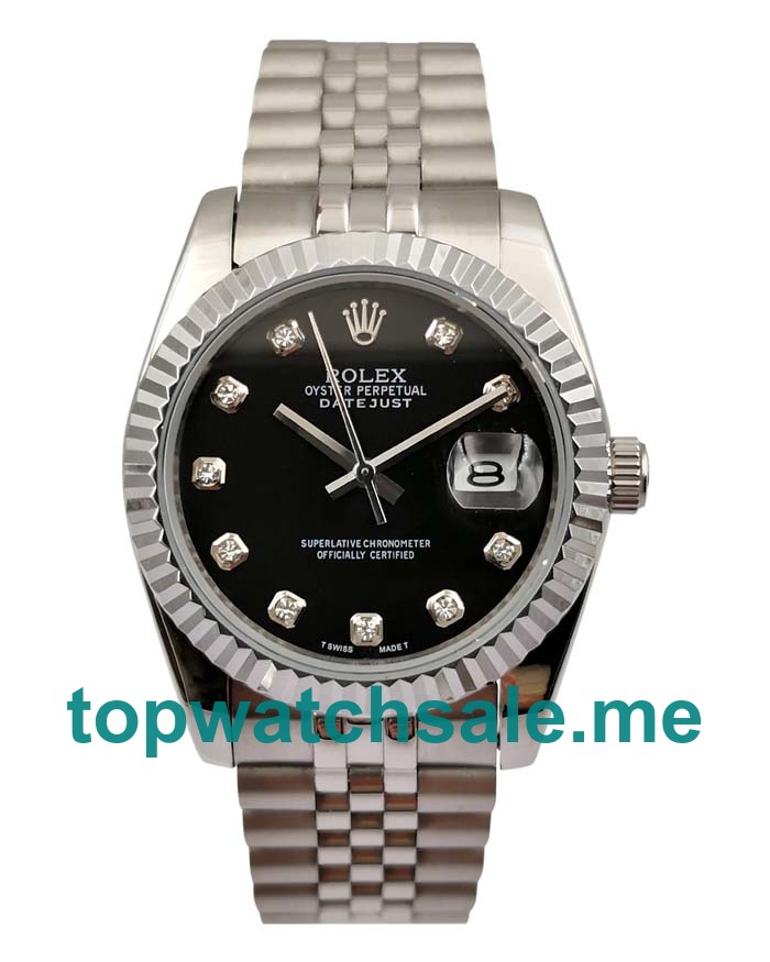 UK 36MM Black Dials Rolex Datejust 116234 Replica Watches