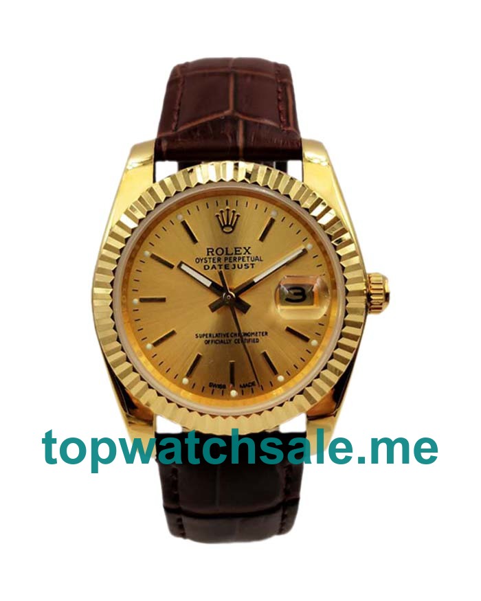 UK 36MM Champagne Dials Rolex Datejust 1503 Replica Watches