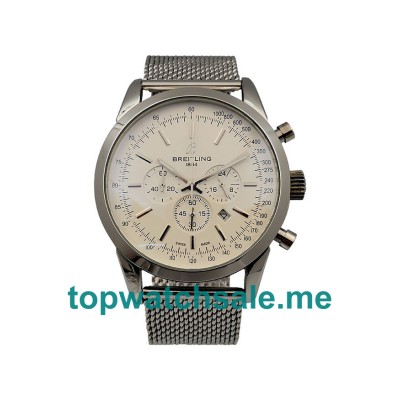 UK 45MM White Dials Breitling Transocean Chronograph AB0152 Replica Watches