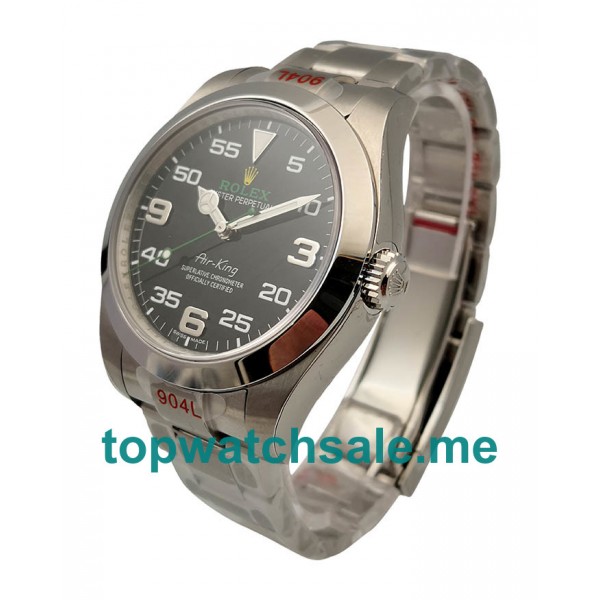 UK Cheap Rolex Air-King 116900 Replica Watches With Black Dials For Men