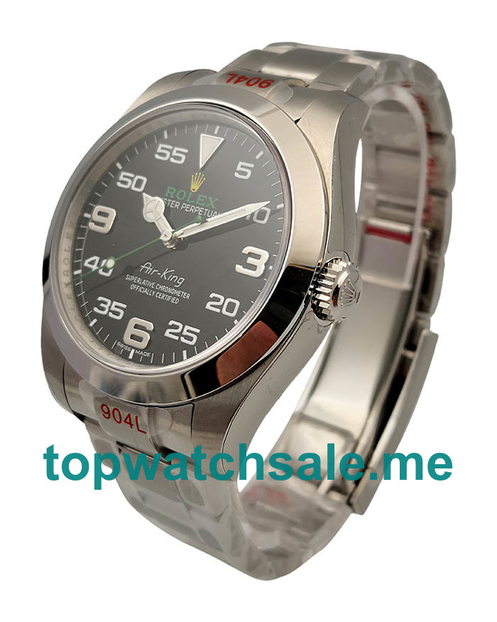 UK Cheap Rolex Air-King 116900 Replica Watches With Black Dials For Men