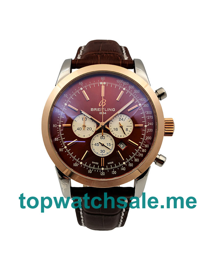 UK 44.5MM Coffee Dials Breitling Transocean UB015212 Replica Watches