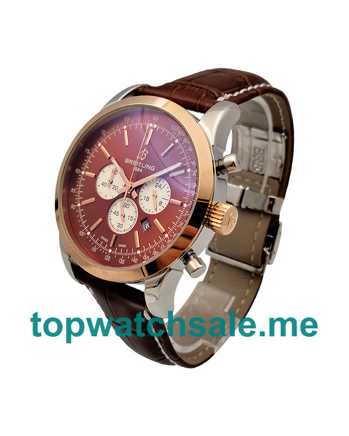 UK 44.5MM Coffee Dials Breitling Transocean UB015212 Replica Watches