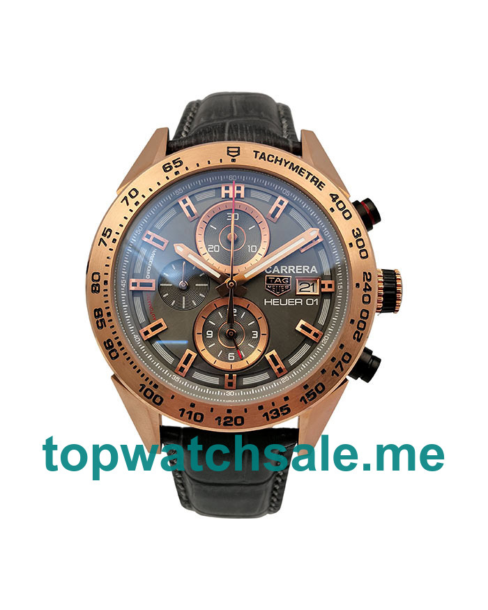 UK 45MM Replica TAG Heuer Carrera CAR2A5A.FT6044 Rose Gold Cases Watches