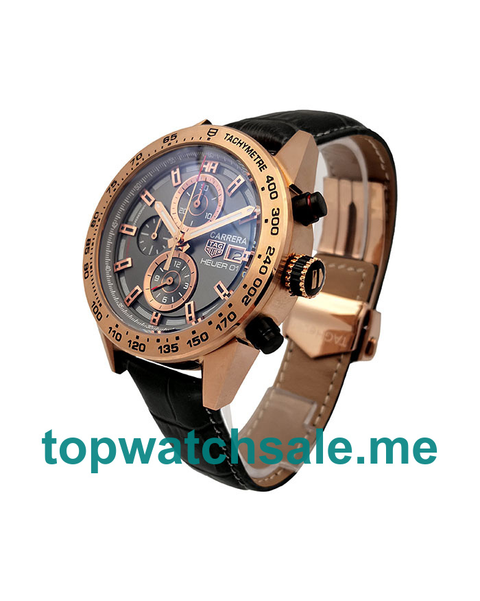 UK 45MM Replica TAG Heuer Carrera CAR2A5A.FT6044 Rose Gold Cases Watches