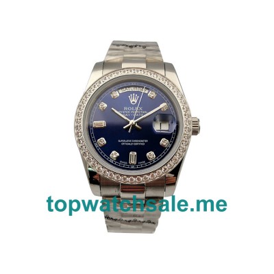 UK 36MM Blue Dials Rolex Day-Date 118346 Replica Watches